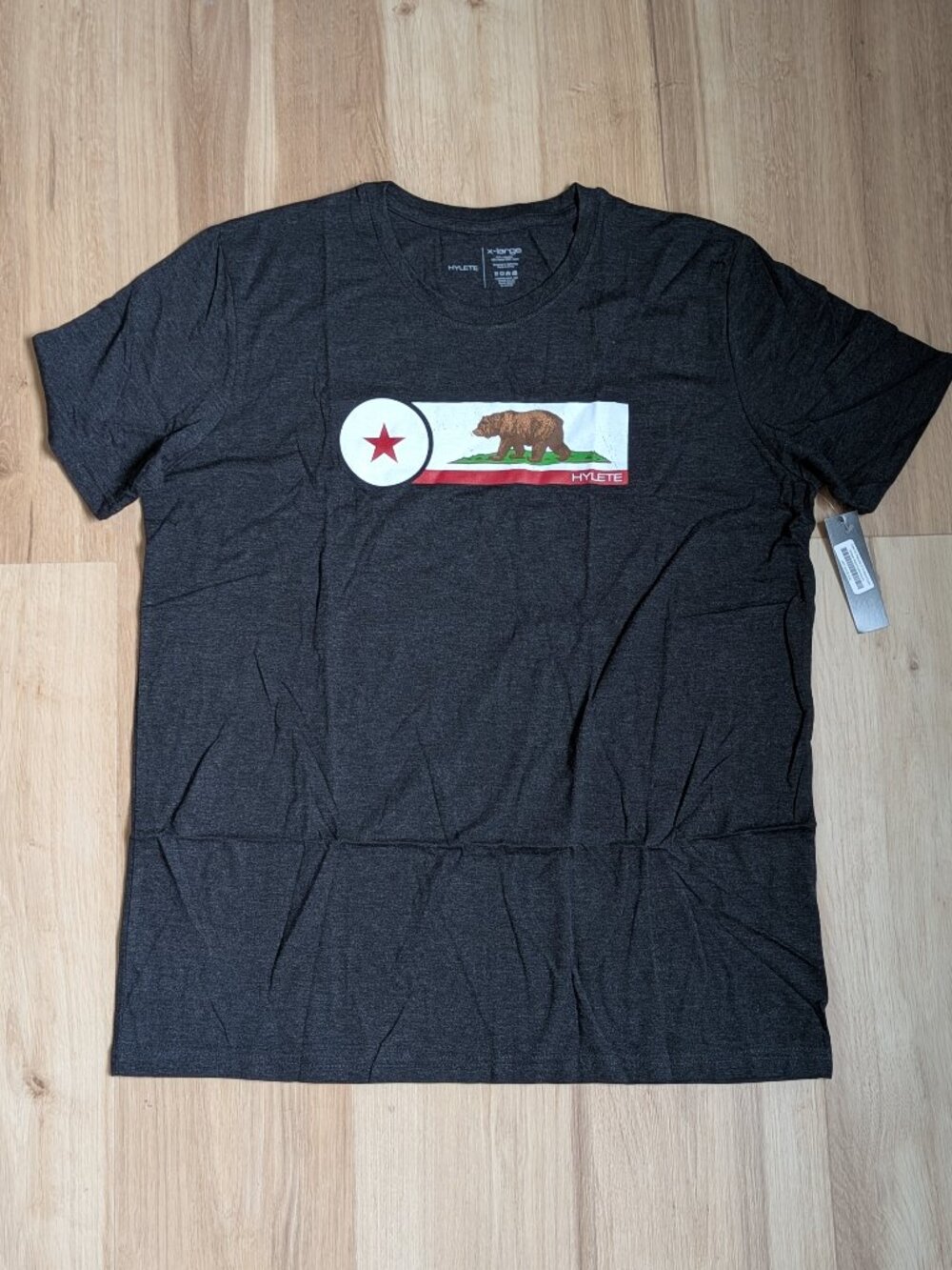 NWT Hylete California Republic Bear Graphic T Shirt XL Tri Blend Vintage Black